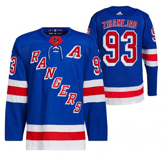Men%27s New York Rangers #93 Mika Zibanejad Blue Stitched Jersey Dzhi->new york rangers->NHL Jersey